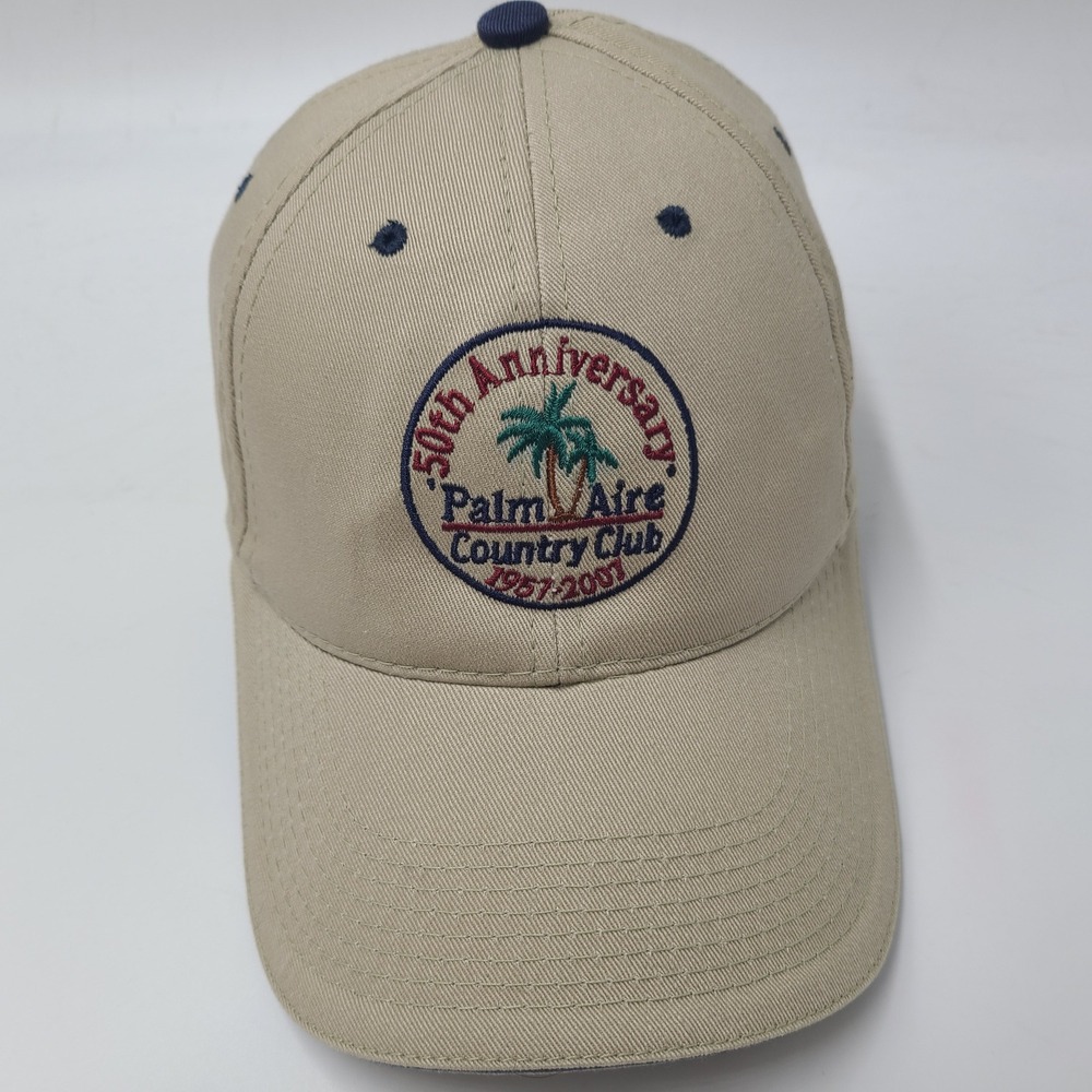 Vintage Palm Aire Country Club Hat Adjustable Town Talk Beige 50th Golf Course
